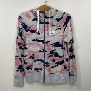 Nike Pink And Gray Camo ZIP Up Hoodie
